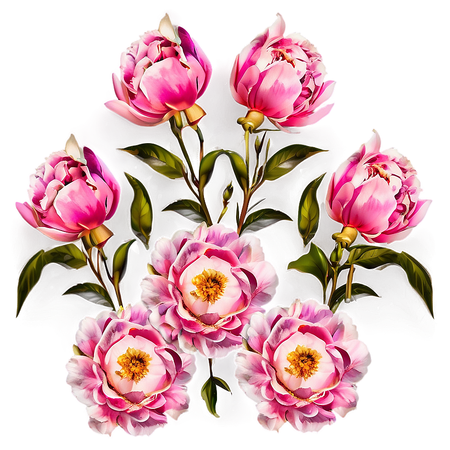 Pink Peonies Png Hsl PNG