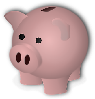 Pink Piggy Bank Black Background PNG