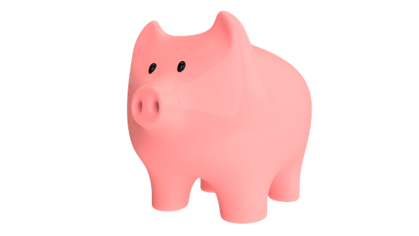 Pink Piggy Bank Isolated PNG