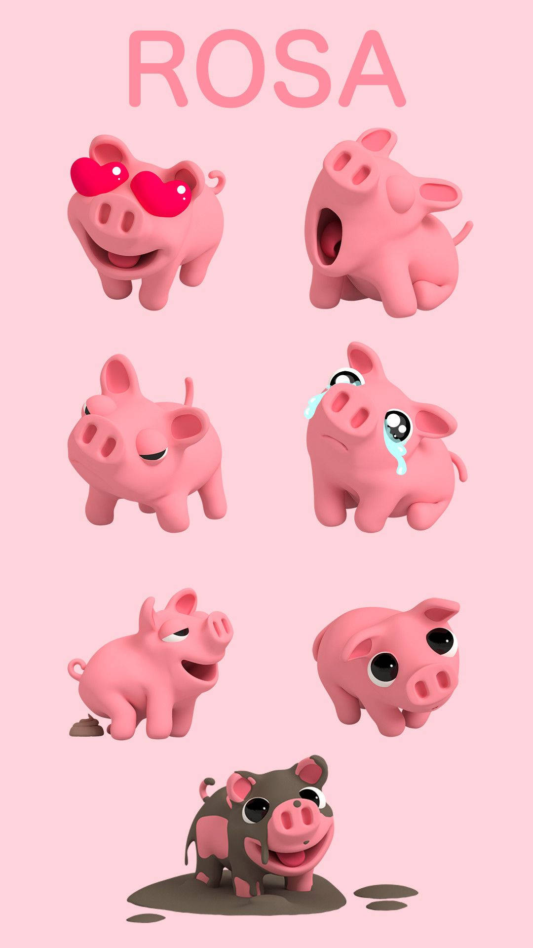 Pink Piggy Rosa Wallpaper
