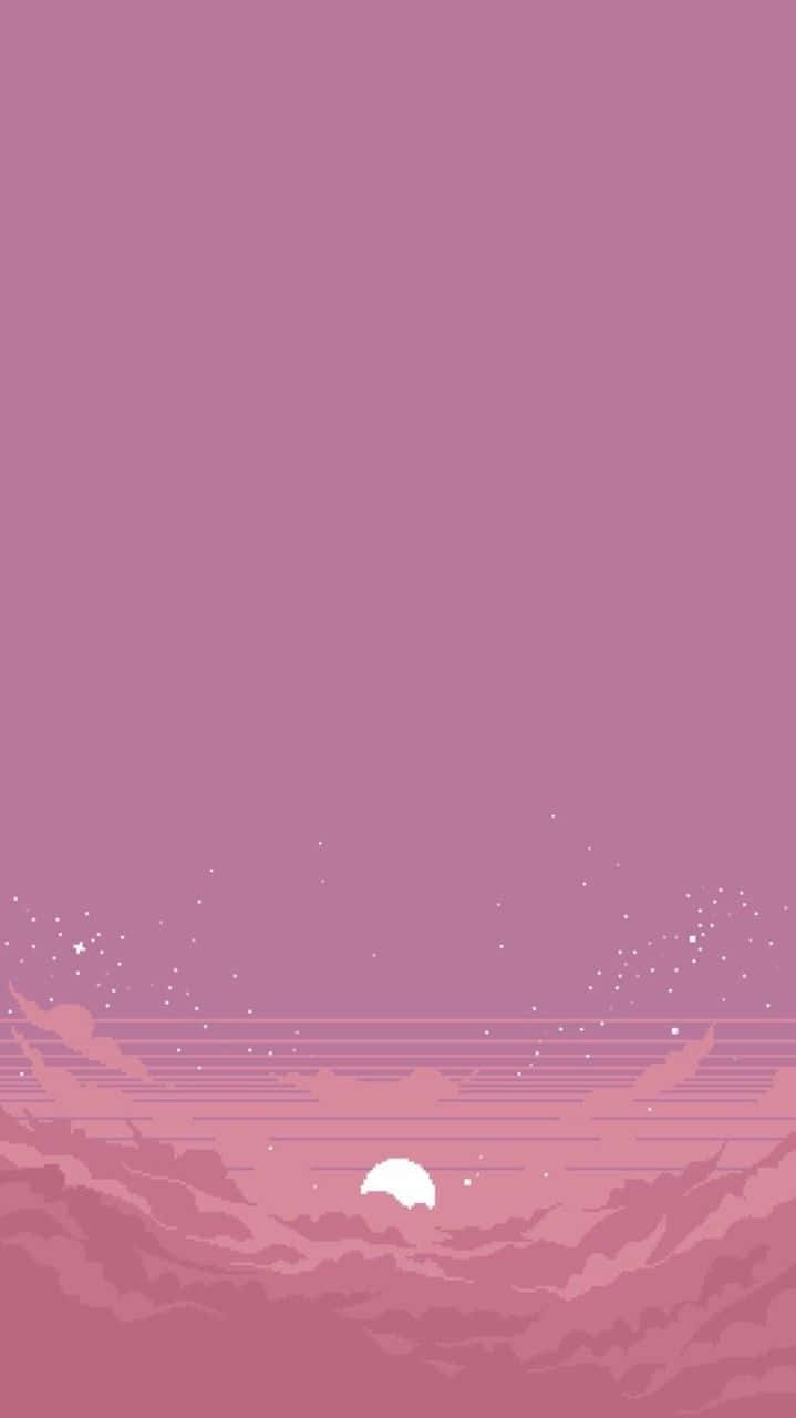 Arteem Pixel Chamativa Com Uma Vibrante Cor Rosa E Colorida. Papel de Parede