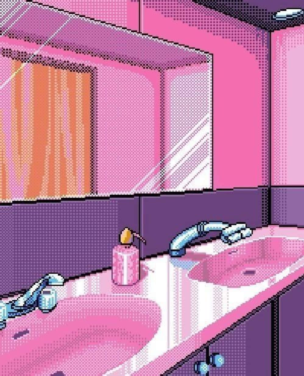 Pink Pixel Art 998 X 1236 Wallpaper