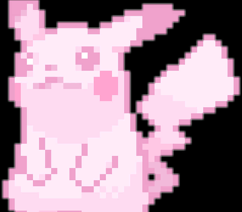 Pink Pixel Creature Art PNG