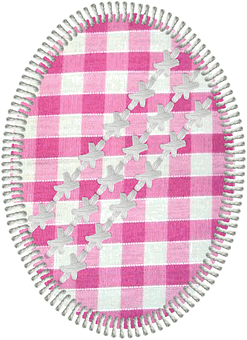 Pink Plaid Easter Eggwith Bunny Shapes PNG
