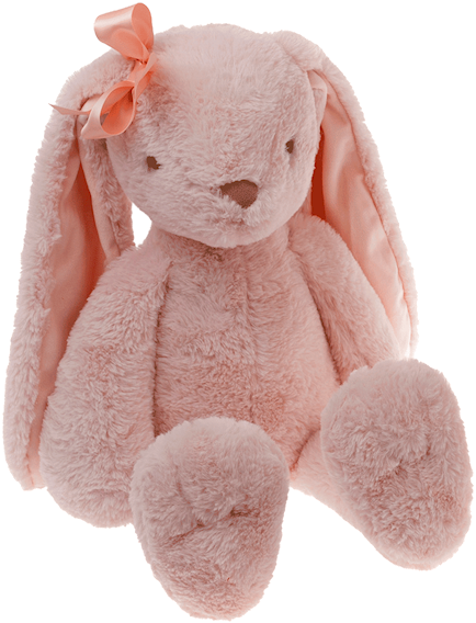 Pink Plush Bunnywith Bow PNG