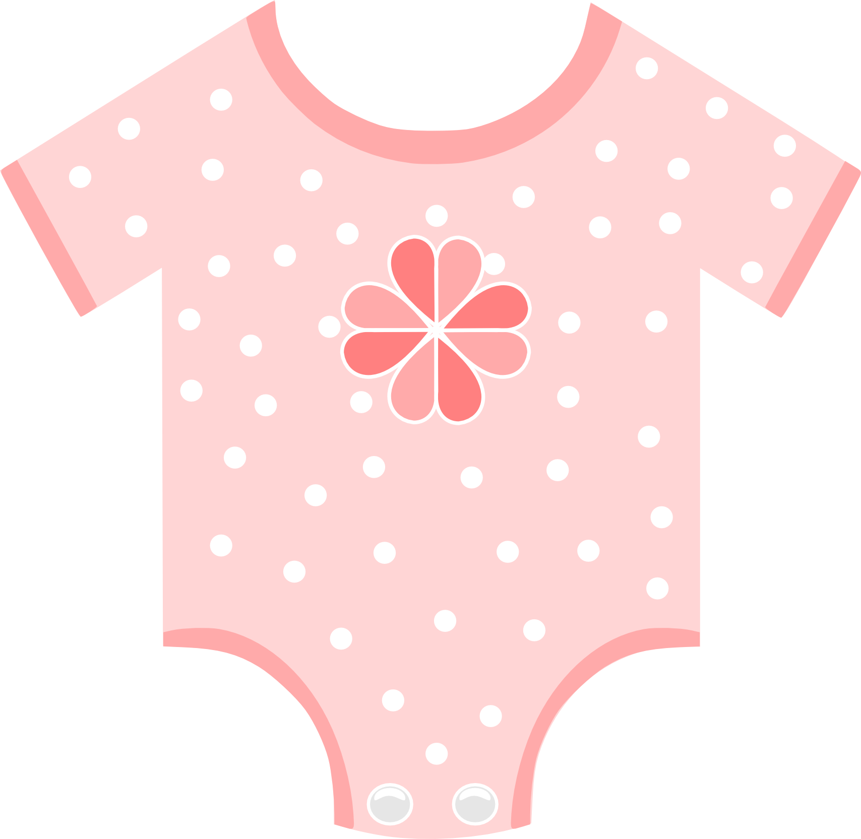 Pink Polka Dot Baby Onesie PNG