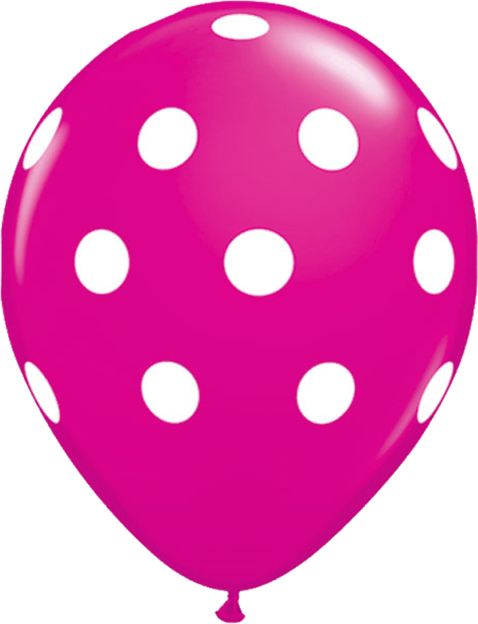 Pink Polka Dot Balloon PNG