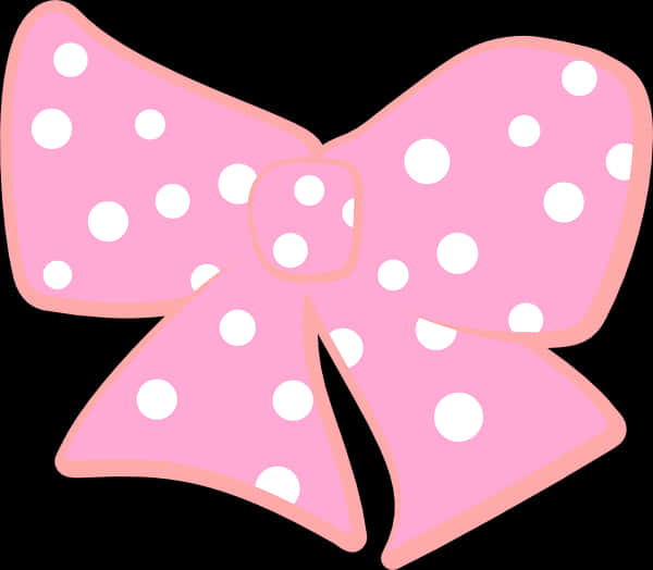 Pink Polka Dot Bow Illustration PNG