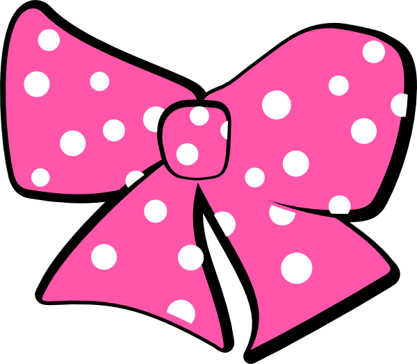 Pink Polka Dot Bow Illustration PNG