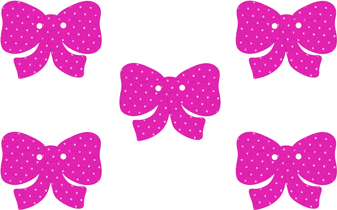 Pink Polka Dot Bows Pattern PNG