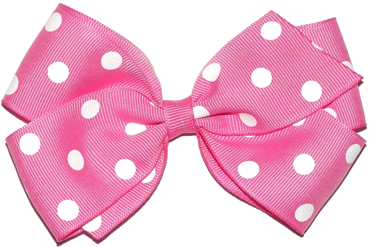 Pink Polka Dot Hair Bow PNG