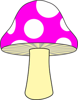 Pink Polka Dot Mushroom Clipart PNG