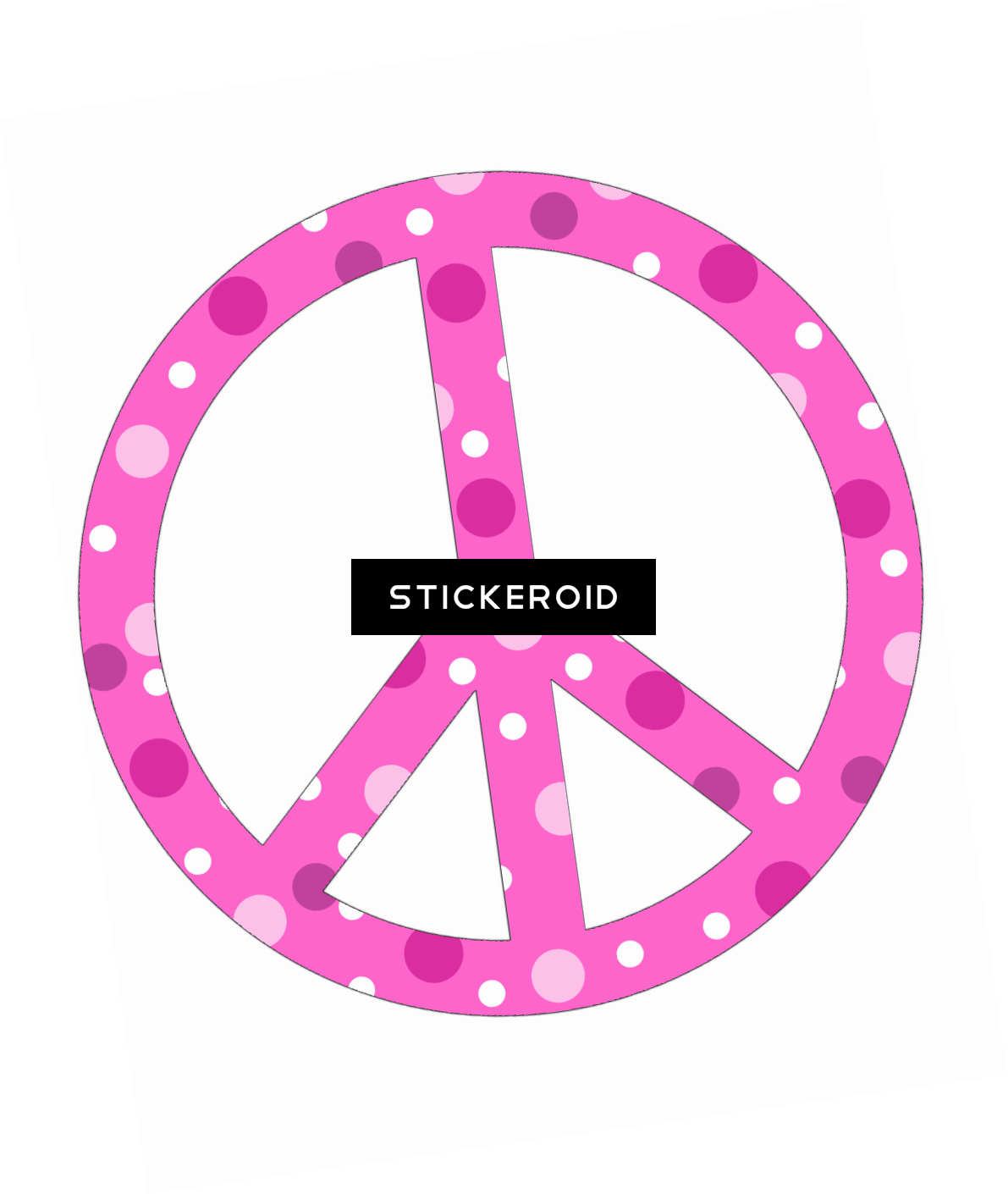 Pink Polka Dot Peace Symbol PNG