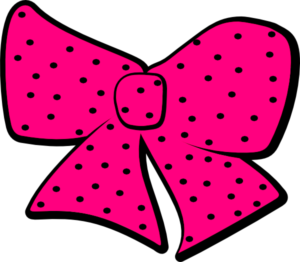 Pink Polka Dot Ribbon Illustration PNG