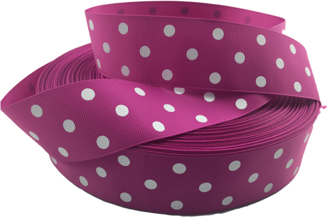 Pink Polka Dot Ribbon PNG