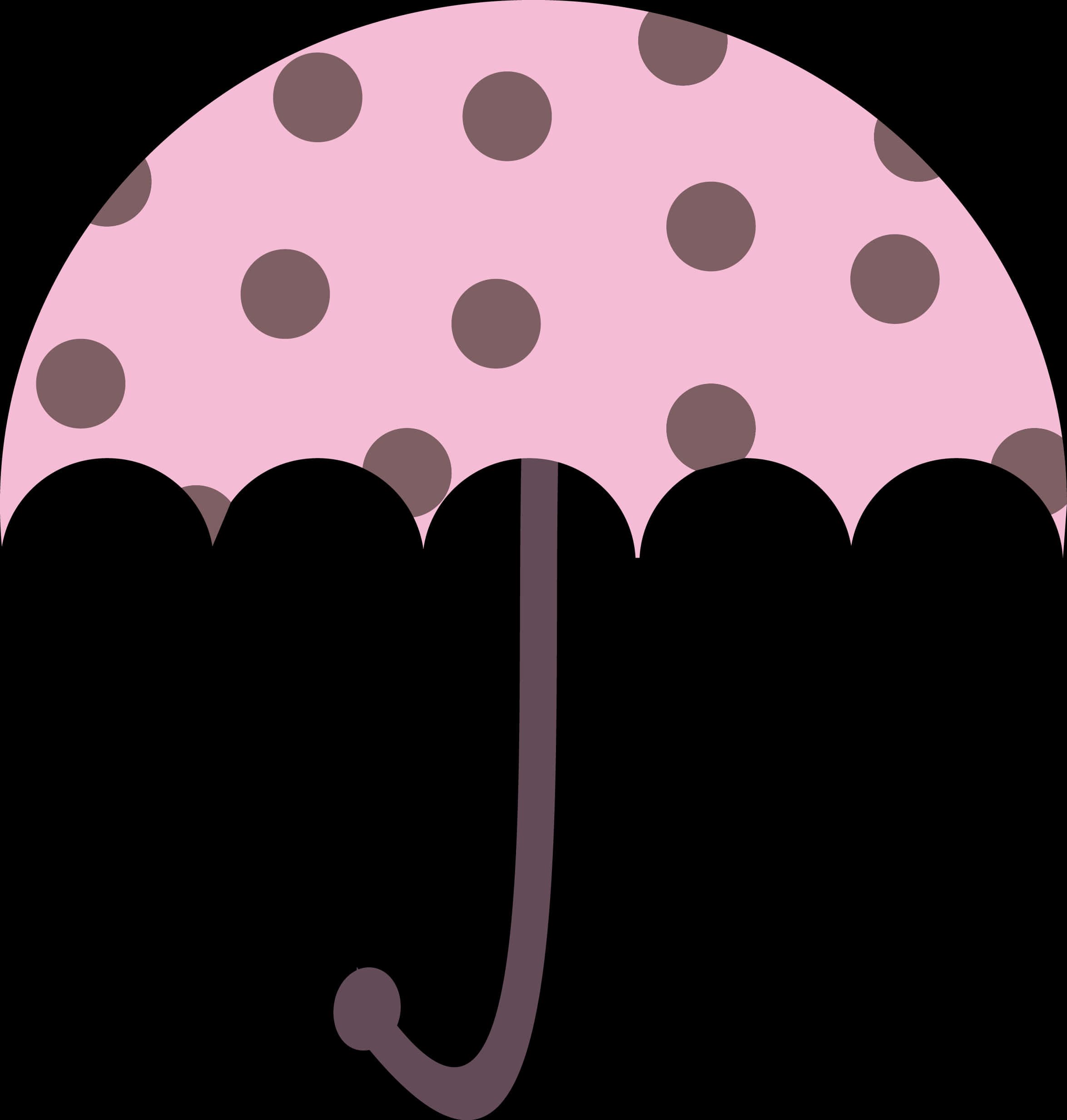 Pink Polka Dot Umbrella Graphic PNG