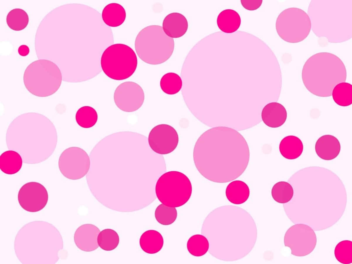 Pink Polka Dot In Different Sizes Wallpaper