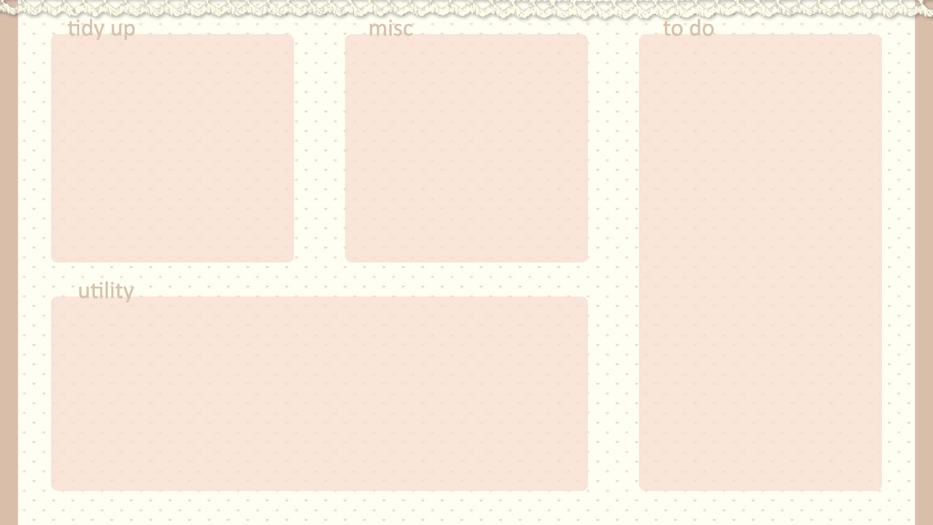 Pink Polka Dots Cute Desktop Organizer Wallpaper