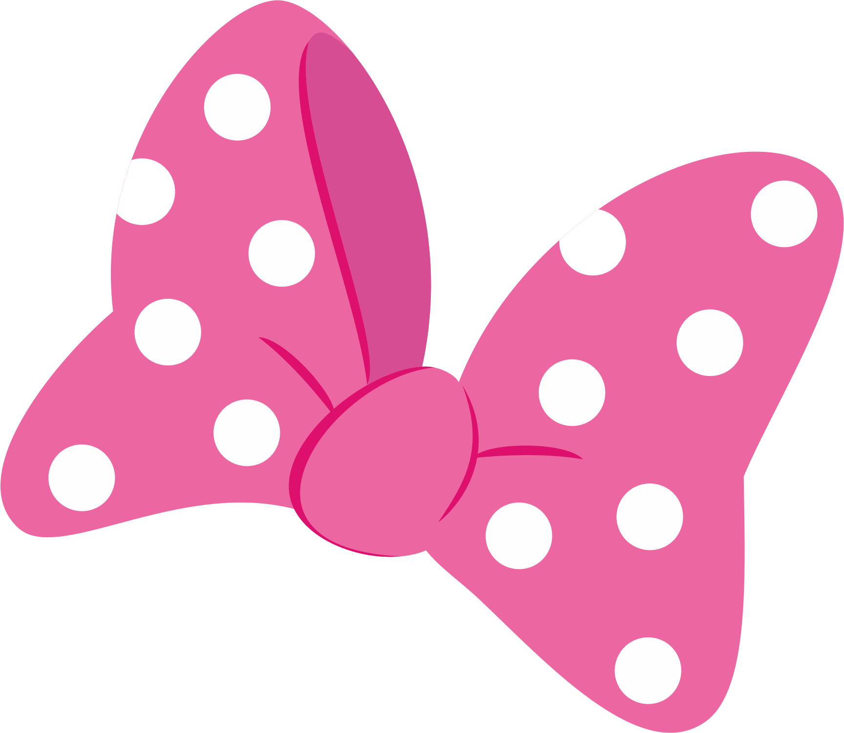 Pink Polka Dotted Bow Illustration PNG