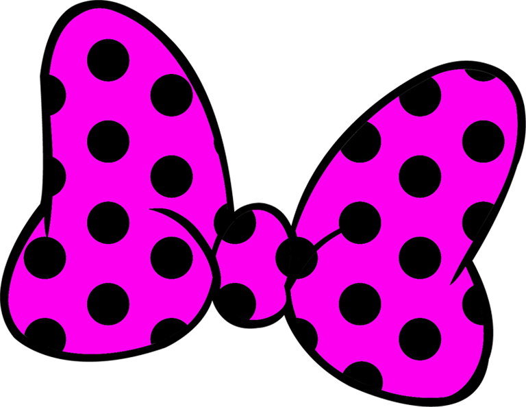 Pink Polka Dotted Bow Illustration PNG