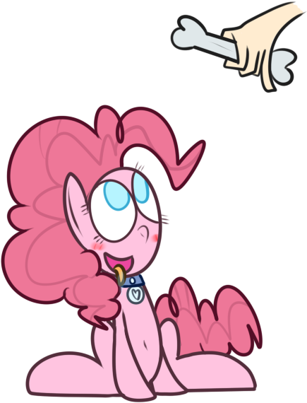 Pink Pony Cartoon Bone Temptation PNG