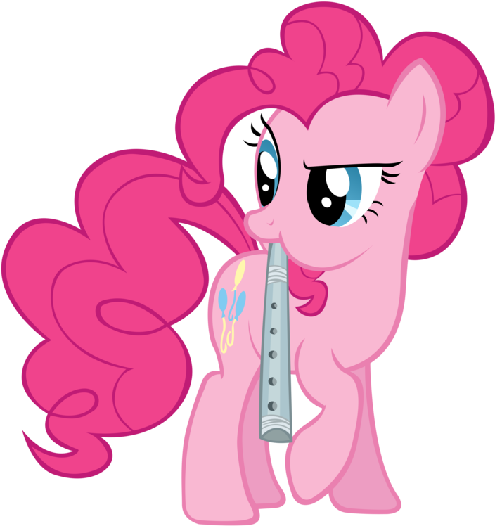 Pink Pony Playing Flute PNG