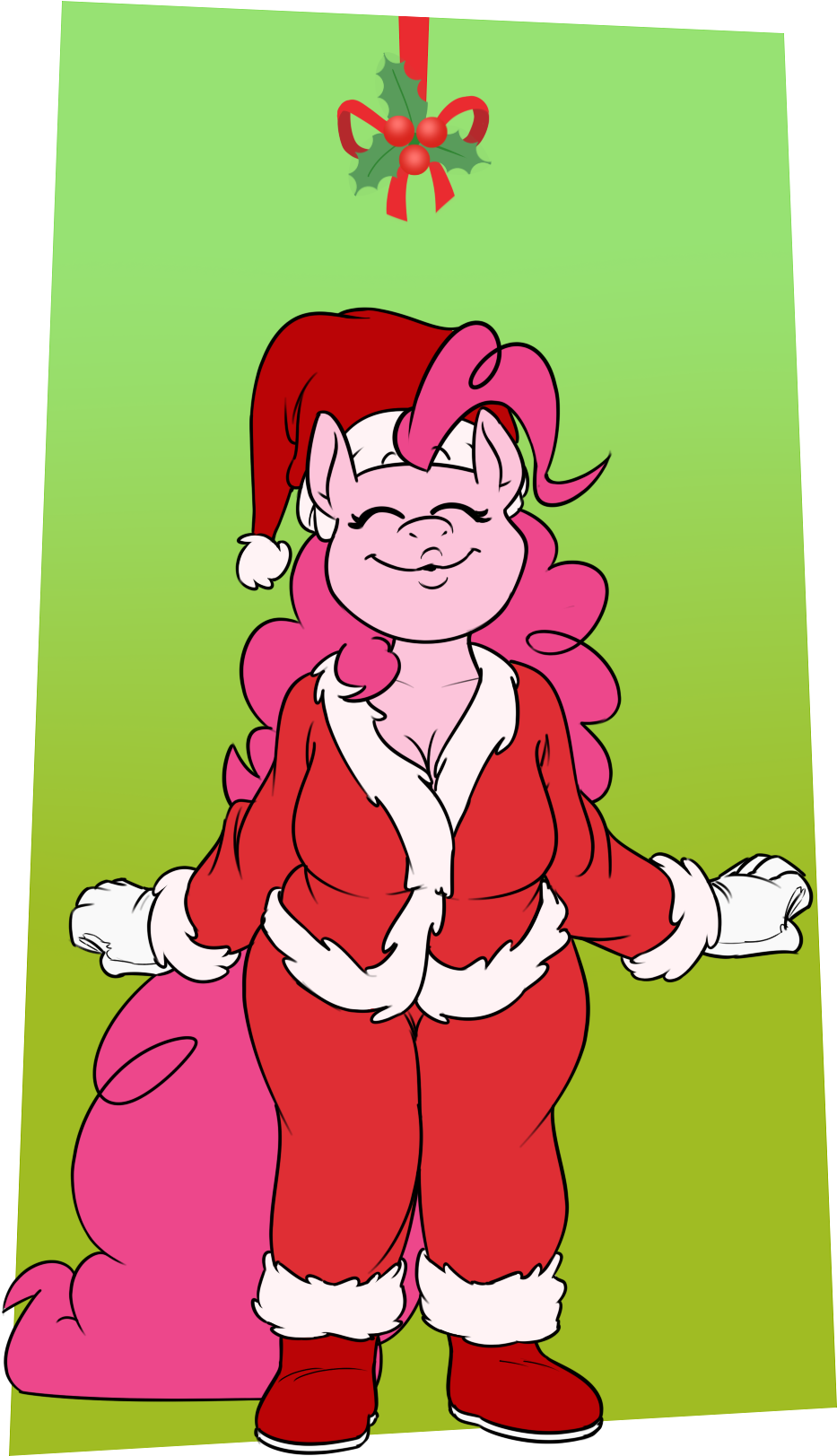 Pink Pony Santa Costume PNG