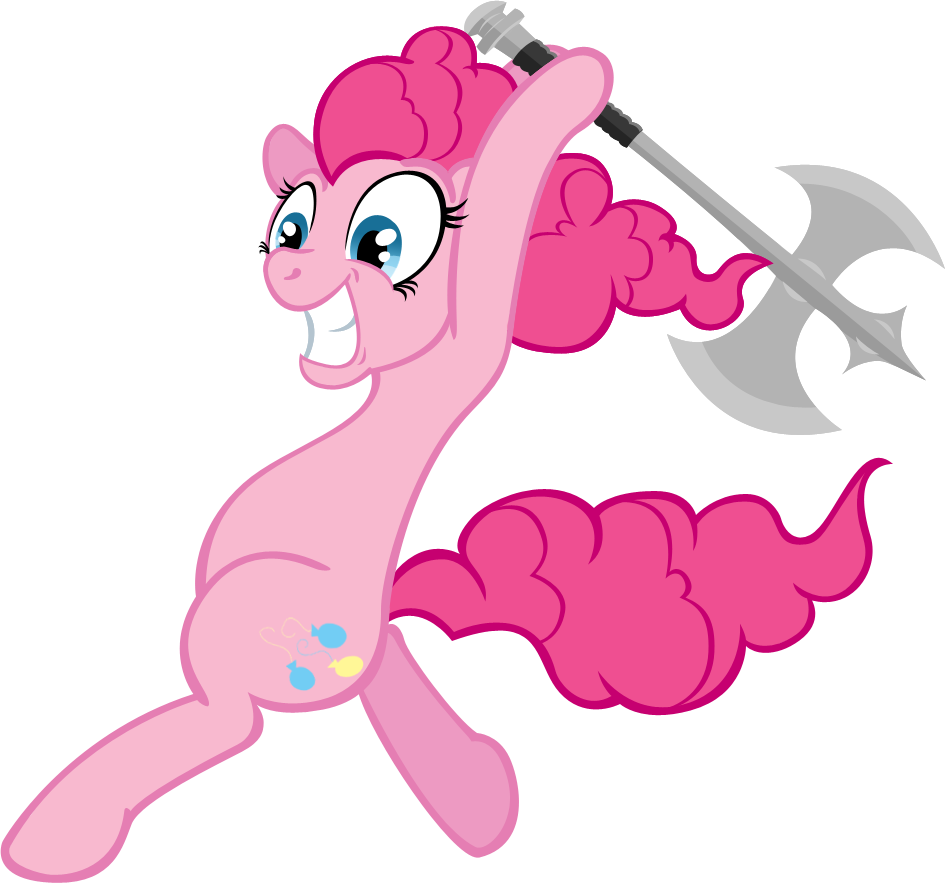 Pink Pony With Axe PNG