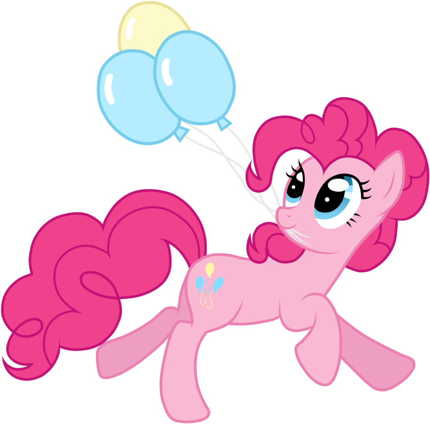 Pink Pony With Balloons PNG