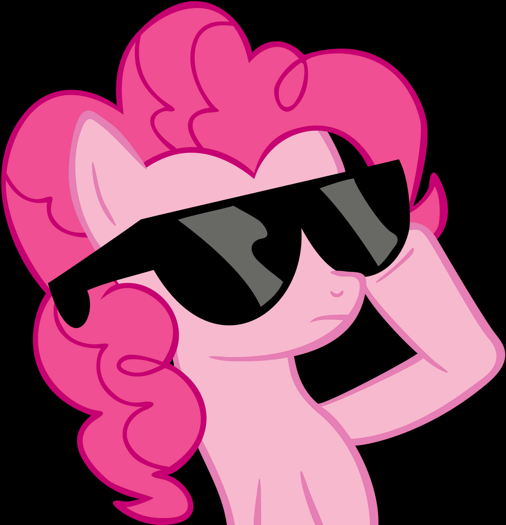 Pink Pony With Sunglasses_ Vector Art PNG