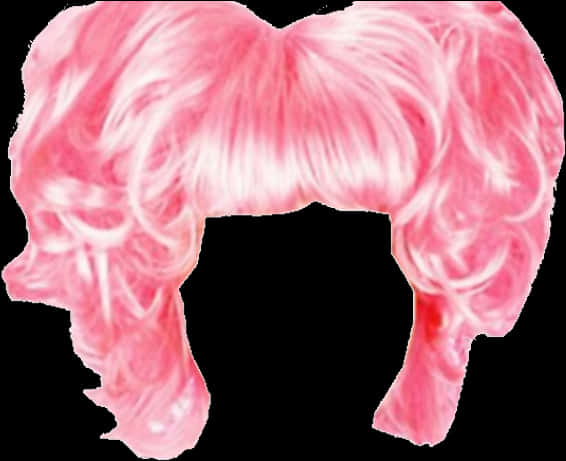 Pink Ponytail Wig PNG