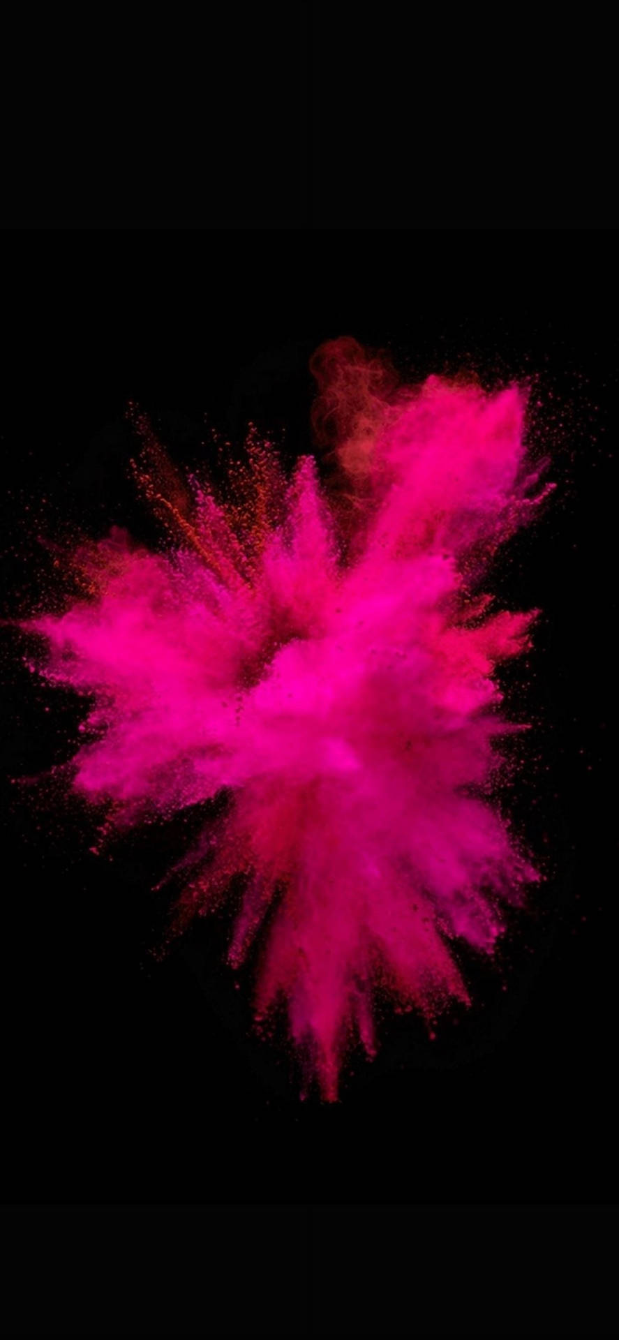 Lyserød pulvermælke eksplosion iPhone mørk baggrund Wallpaper