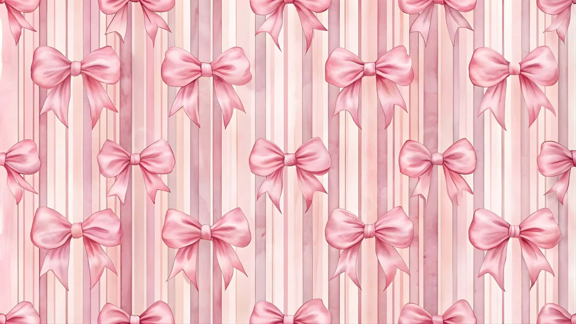 Pink Preppy Bow Pattern Wallpaper