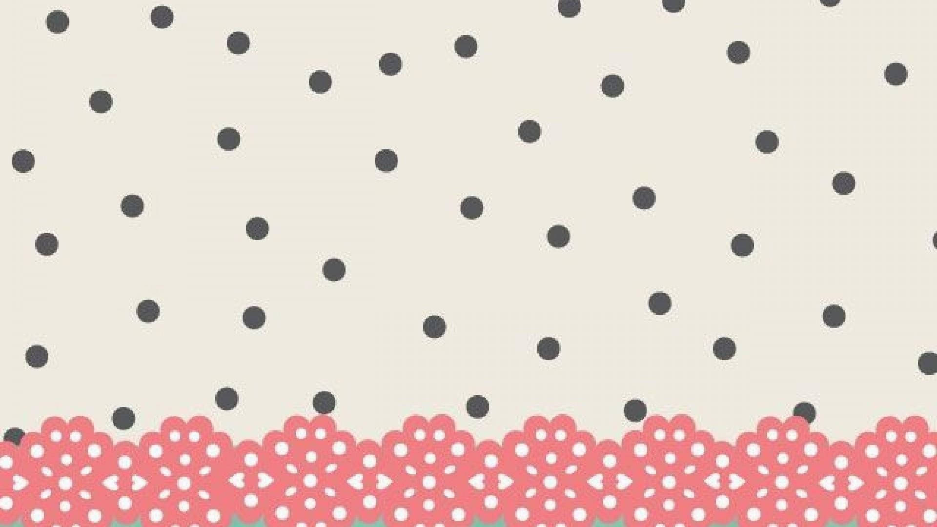 Pink Preppy Lace And Black Dots Wallpaper