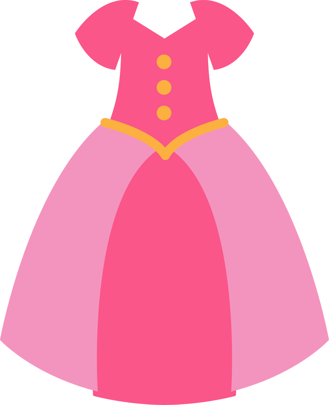Pink Princess Dress Clipart PNG
