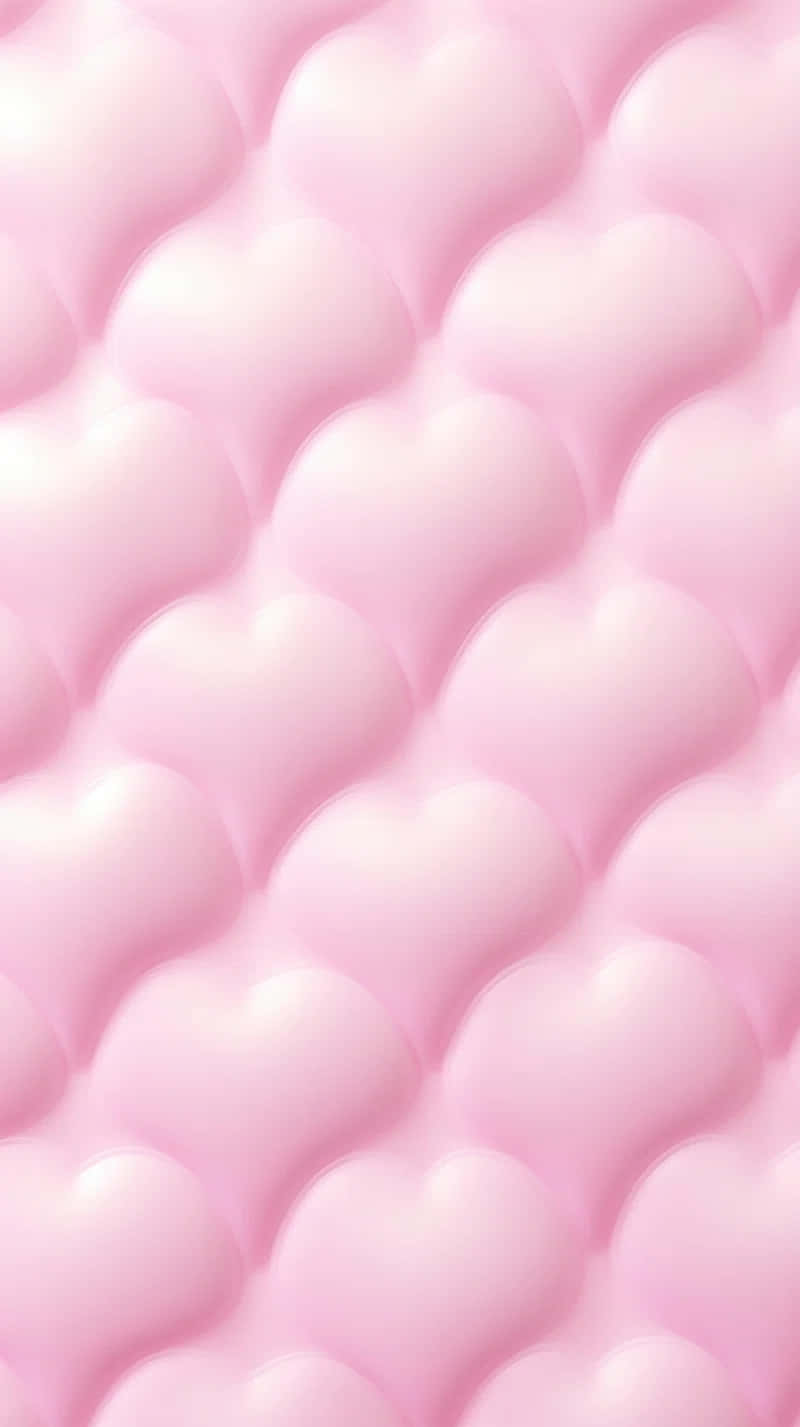 Pink Puffy Heart Pattern Background Wallpaper