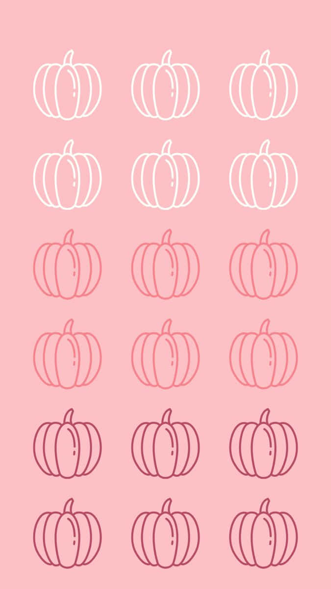 Pink Pumpkin Pattern Halloween Aesthetic Wallpaper