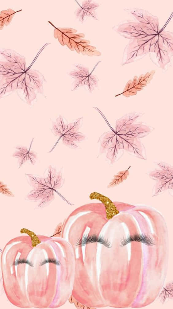 Enestående skinnende lyserød græskar opsætning Wallpaper