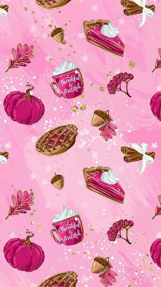 Lysefine Pink Ged Storslået til Efterår Wallpaper