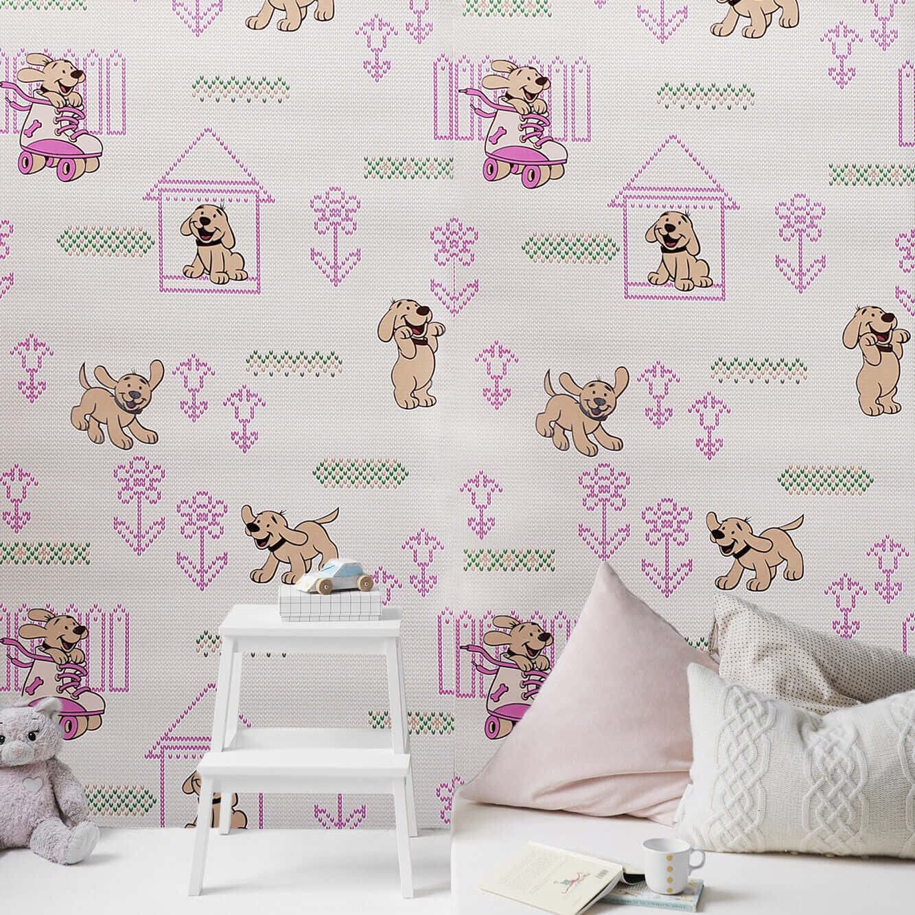Adorable Pink Puppies Wallpaper