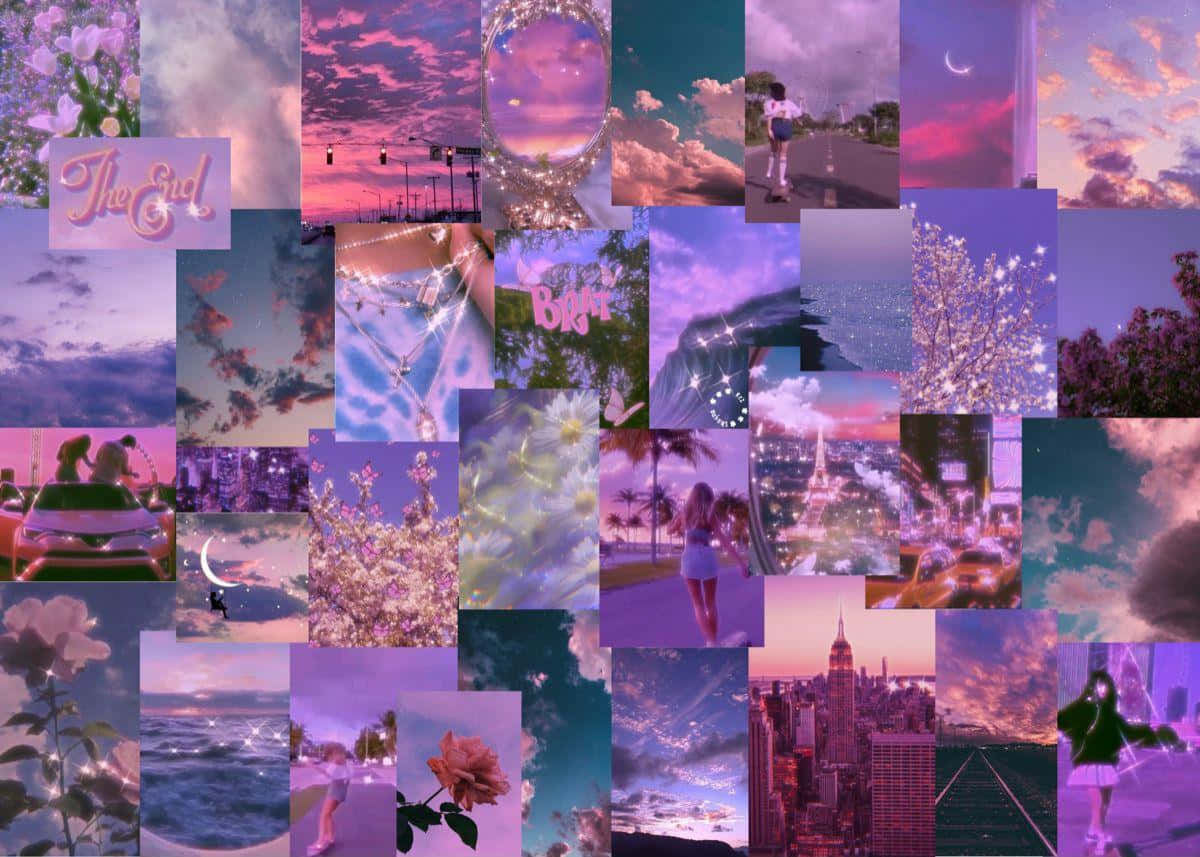 Pink Purple Aesthetic Collage Wallpaper