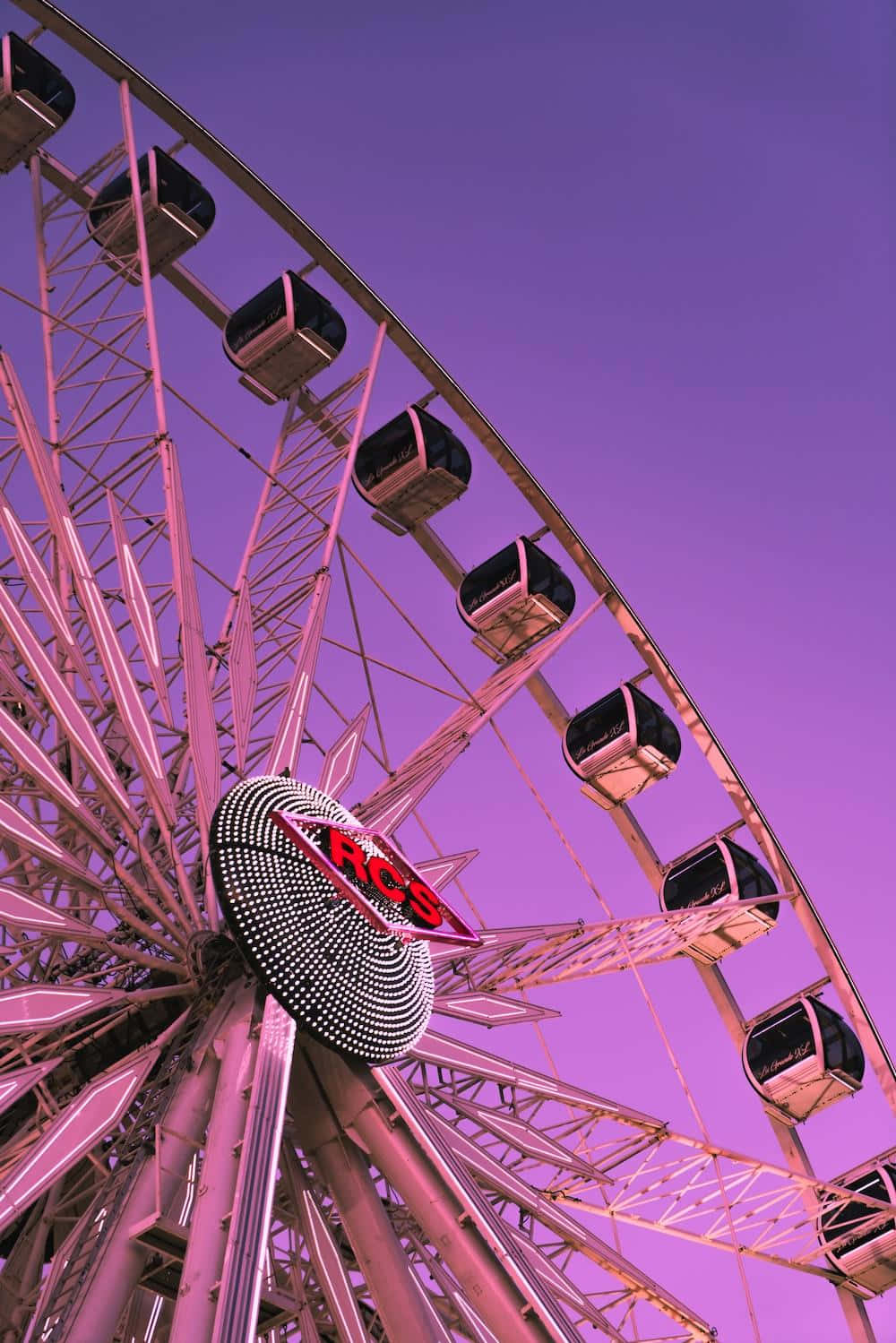 Pink Purple Ferris Wheel Aesthetic Wallpaper