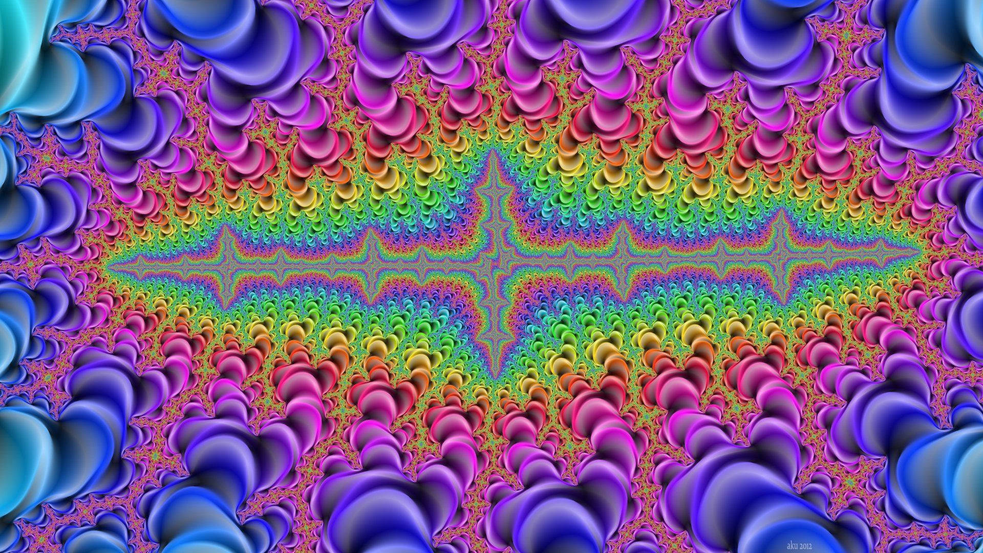 Pink and purple gradient abstract psychedelic art wallpaper.