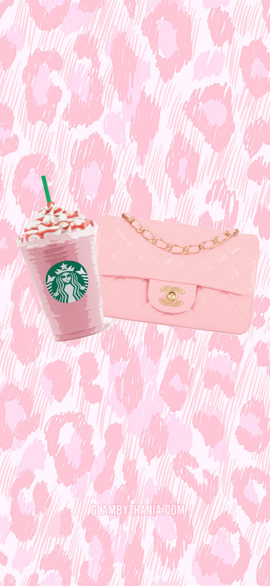 Pink Purse And Starbucks Girly Iphone Wallpaper