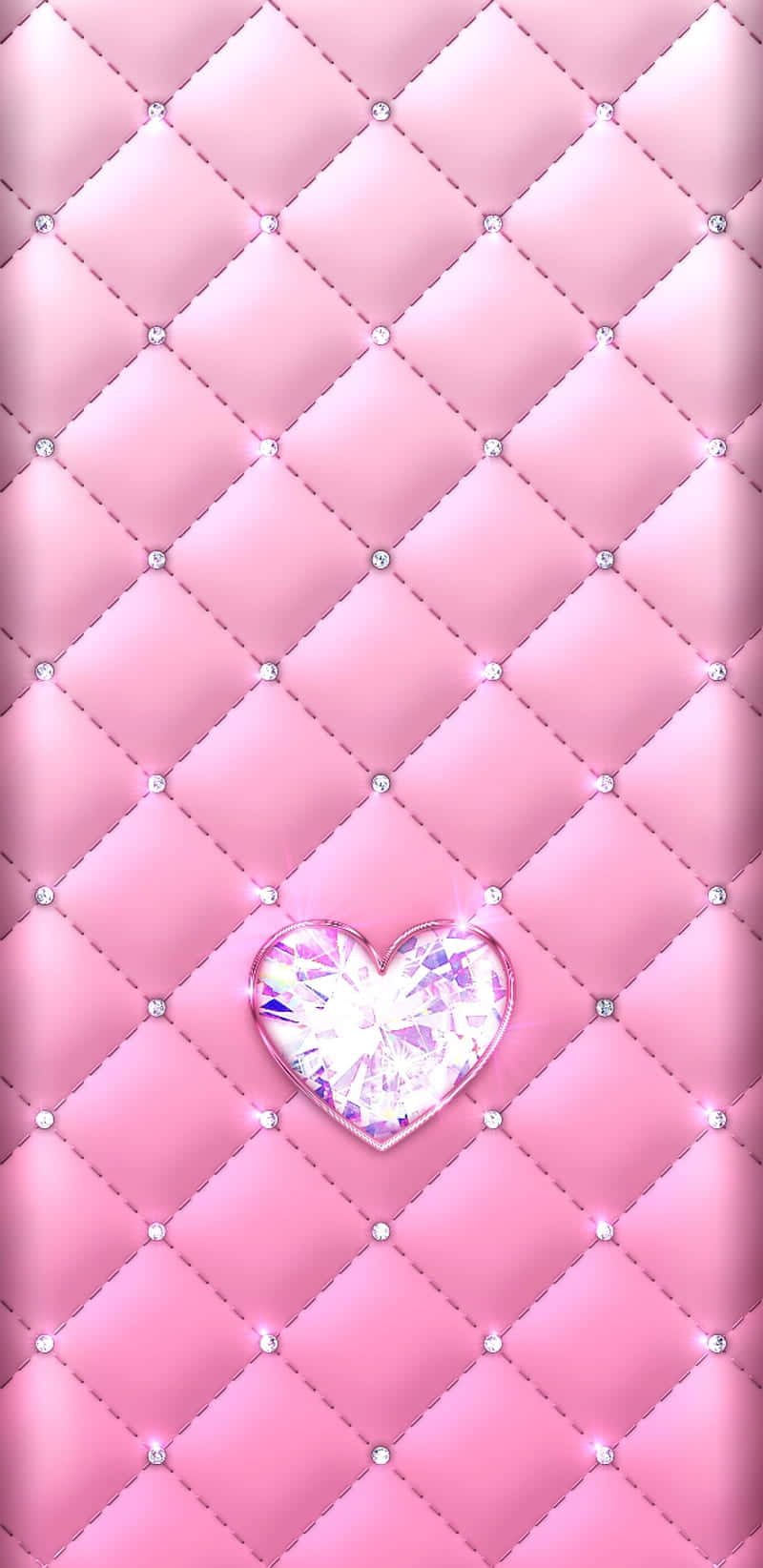 Pink Quilted Heart Gemstone Texture Wallpaper
