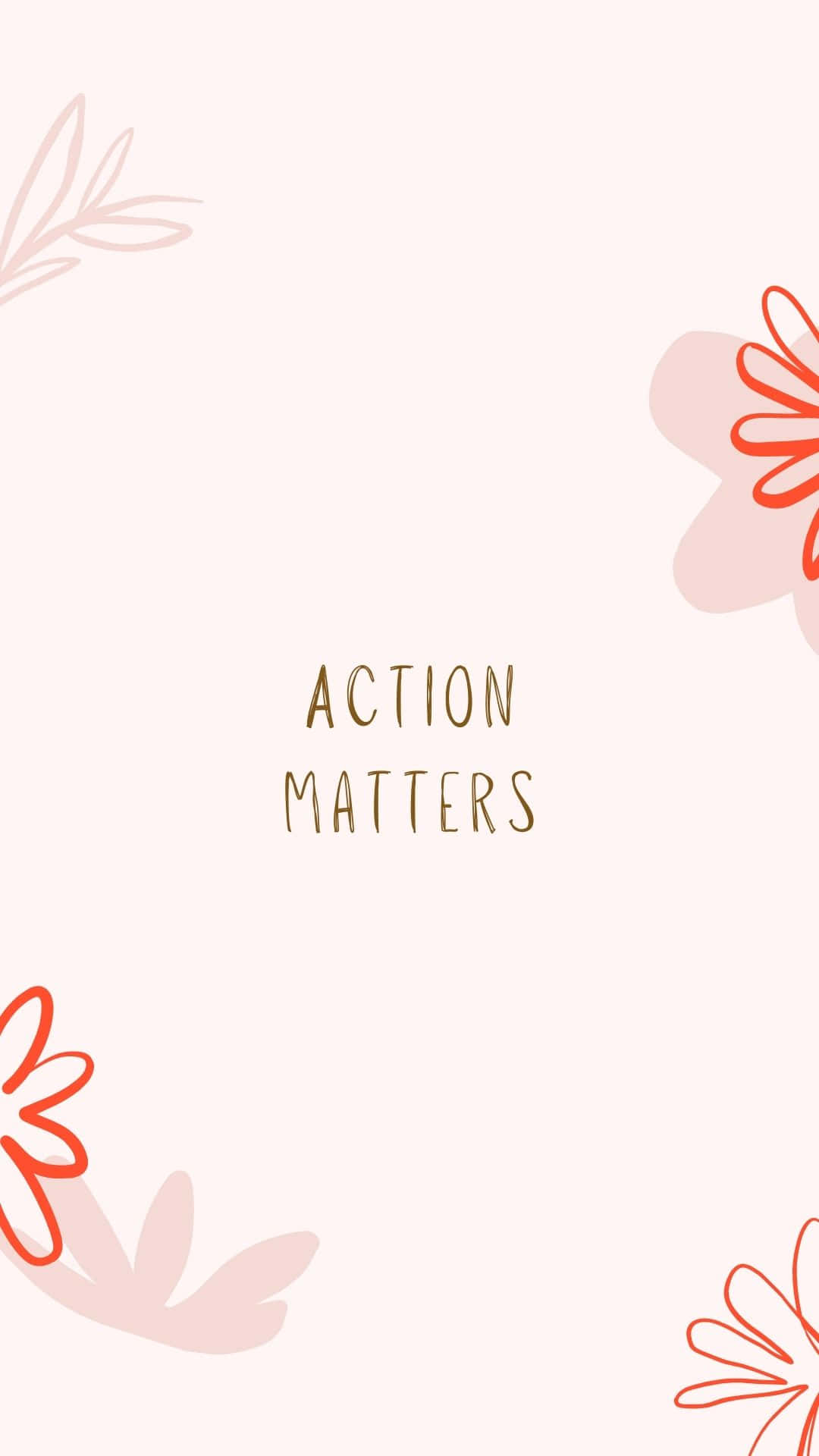 Action Matters - A Pink Background With Flowers Wallpaper