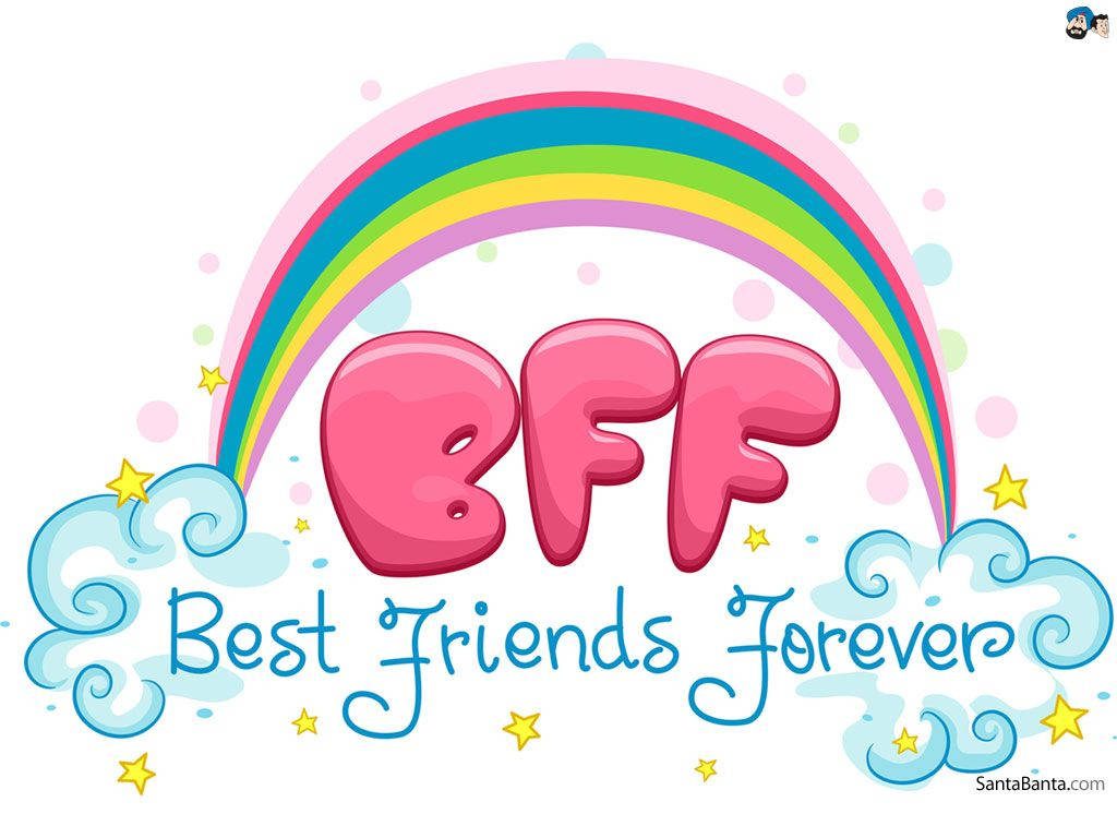 Best friends are the rainbow in our lives. Wallpaper