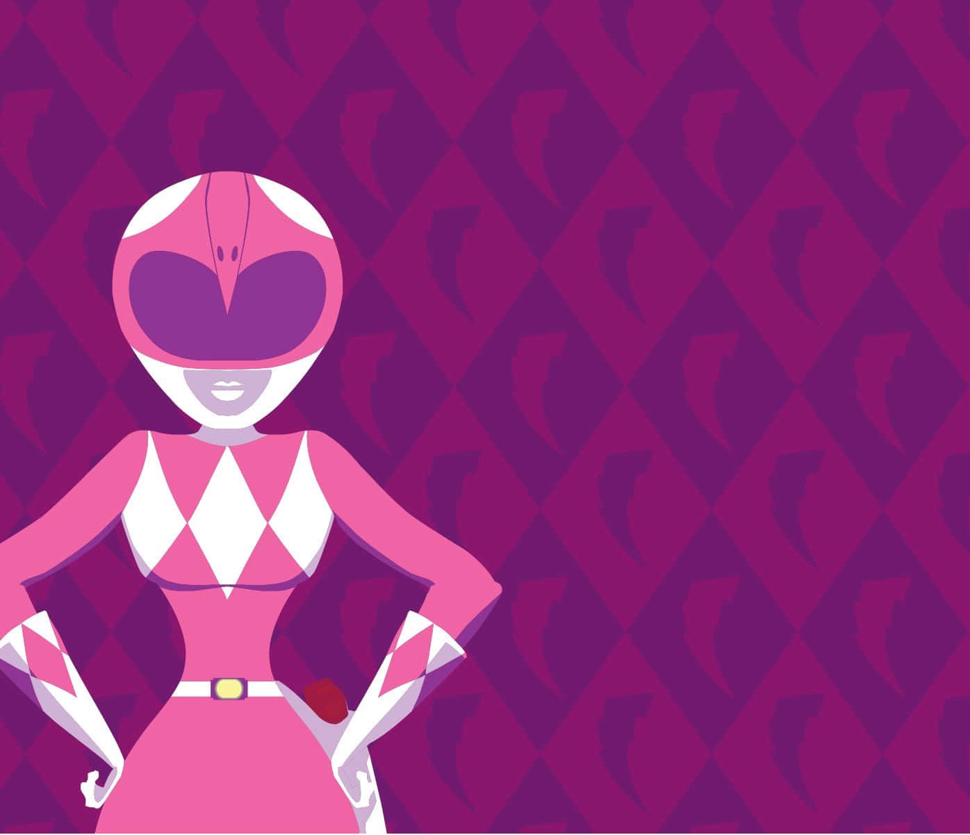 Pink Ranger Vector Illustration Wallpaper