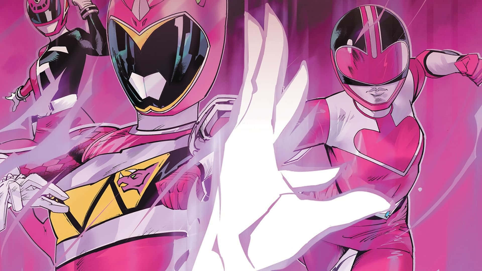 Pink Rangerin Action Comic Art Wallpaper