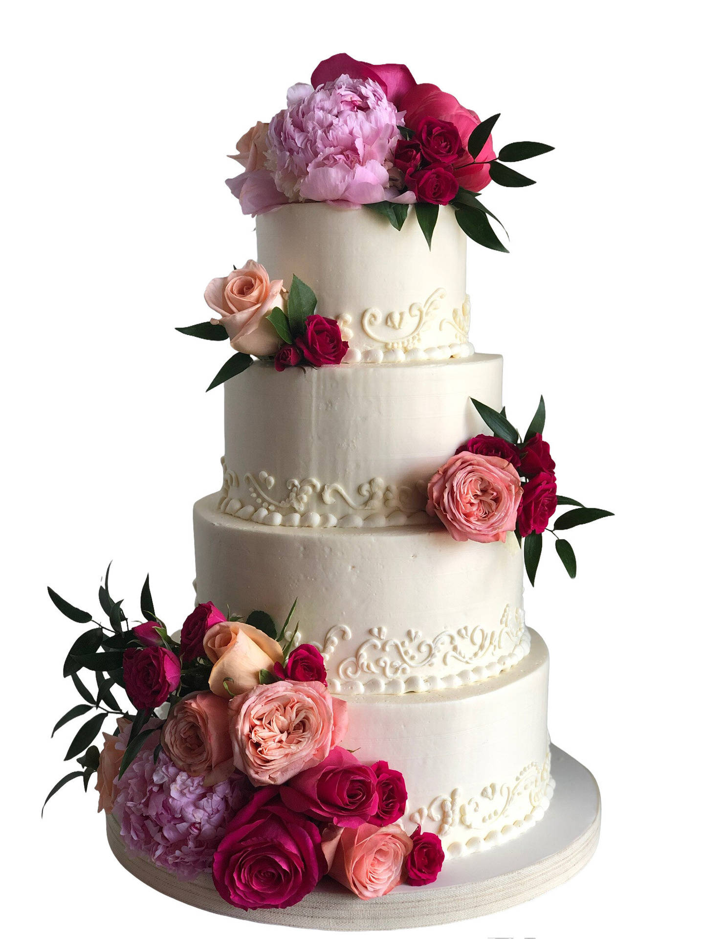 Pink Red Purple Roses Wedding Cake Wallpaper